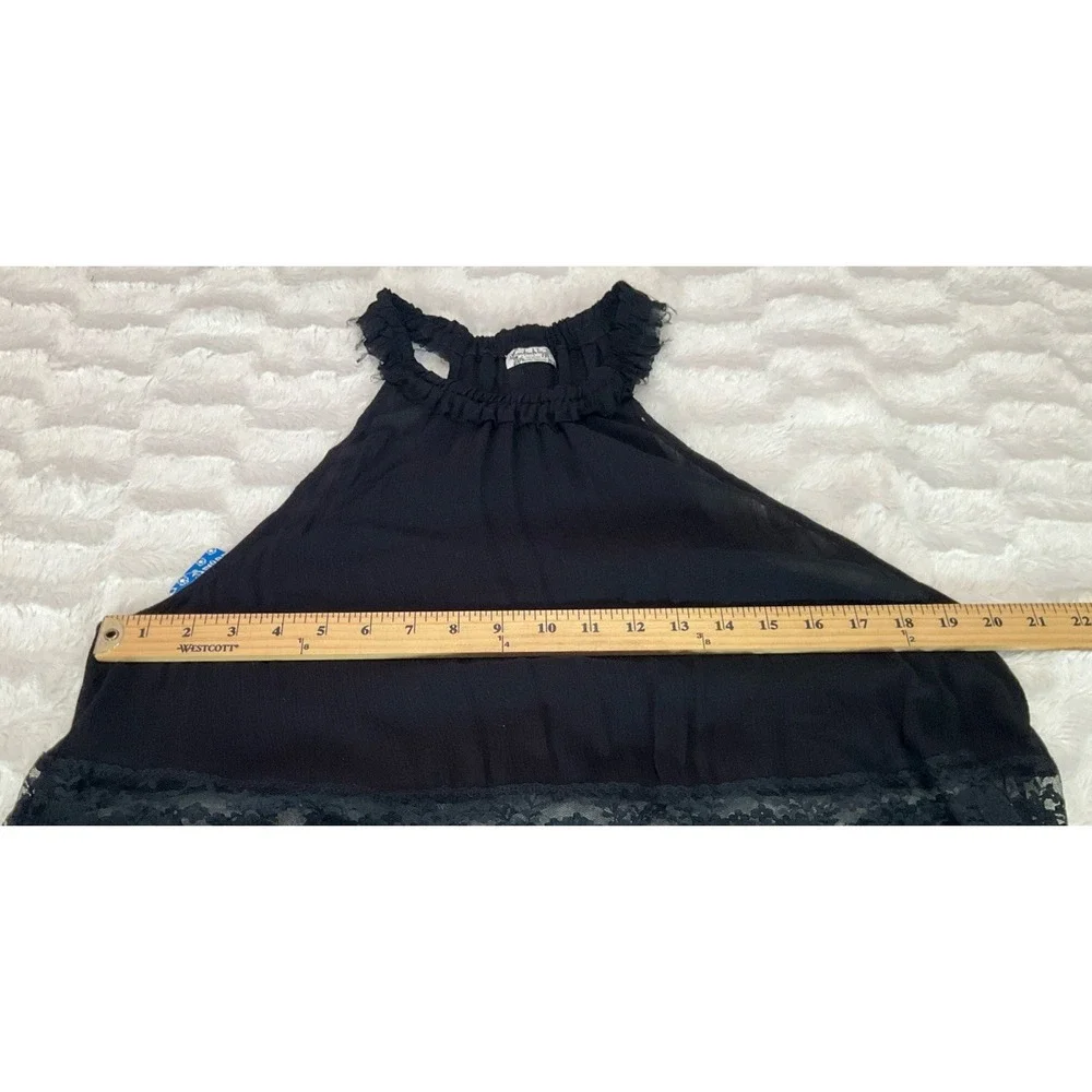 Free People Intimately Womens Small Black Go Lightly Lace Slip Dress Hanky